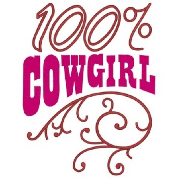 Picture of 100% Cowgirl Machine Embroidery Design