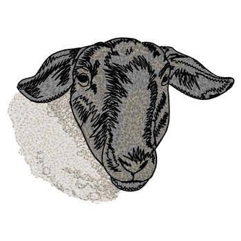 Suffolk Sheep Head Machine Embroidery Design