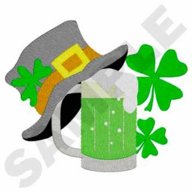Picture of Green Beer W/ Shamrocks Machine Embroidery Design