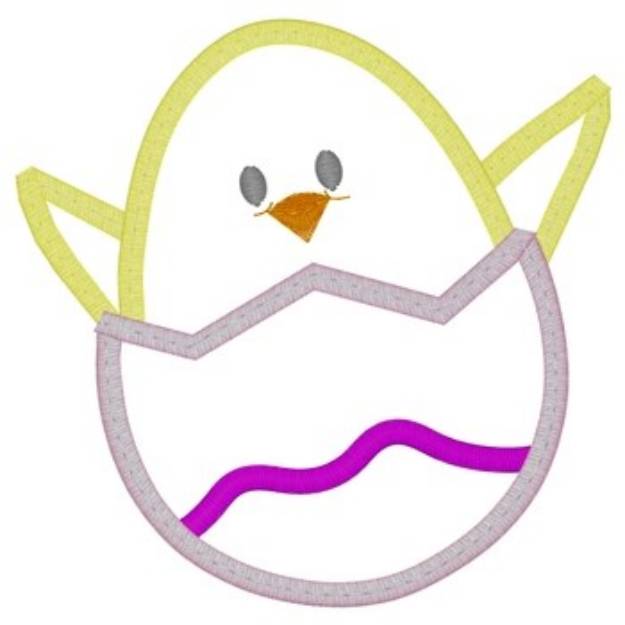 Picture of Easter Egg Chick Applique Machine Embroidery Design