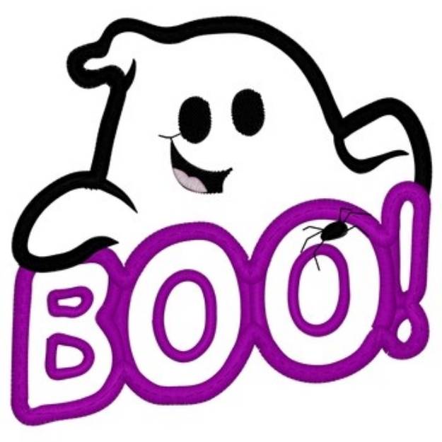 Picture of Boo Ghost Applique Machine Embroidery Design