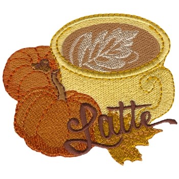 Pumpkin Latte Machine Embroidery Design