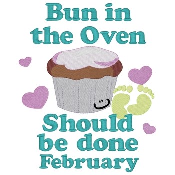 Bun In Oven - February Machine Embroidery Design