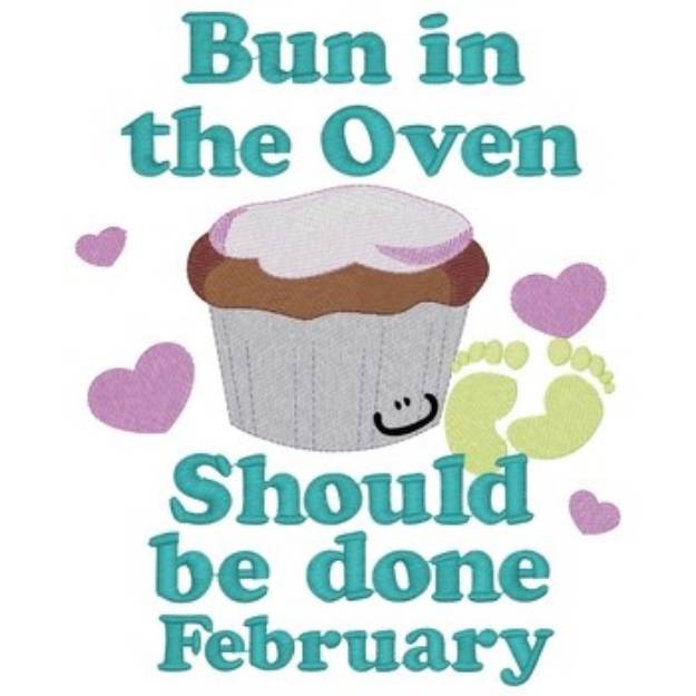 Picture of Bun In Oven - February Machine Embroidery Design