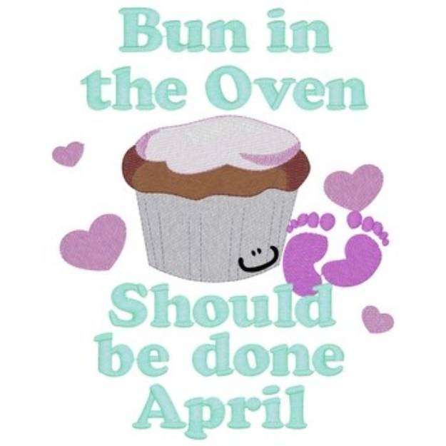 Picture of Bun In Oven - April Machine Embroidery Design