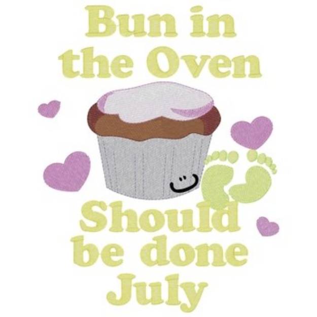 Picture of Bun In Oven - July Machine Embroidery Design