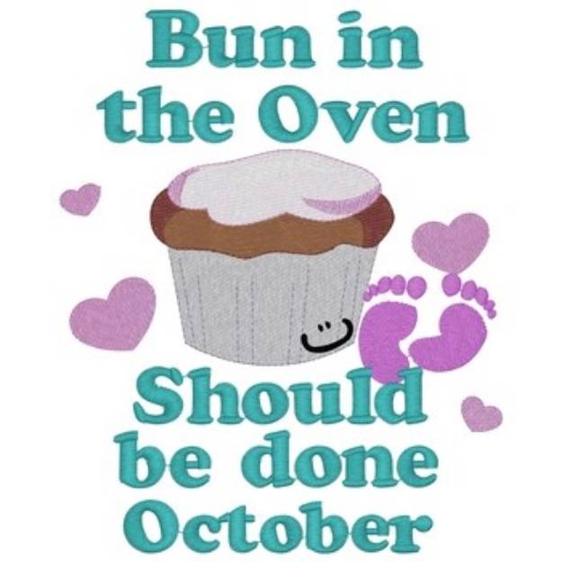 Picture of Bun In Oven - October Machine Embroidery Design