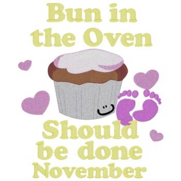 Picture of Bun In Oven - November Machine Embroidery Design