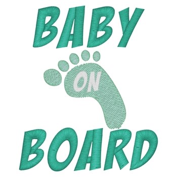 Baby On Board Footprint Machine Embroidery Design