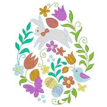 Decorative Egg Machine Embroidery Design