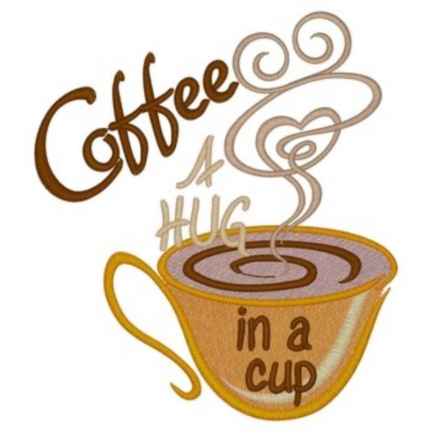 Picture of Coffee Hug In Cup Machine Embroidery Design