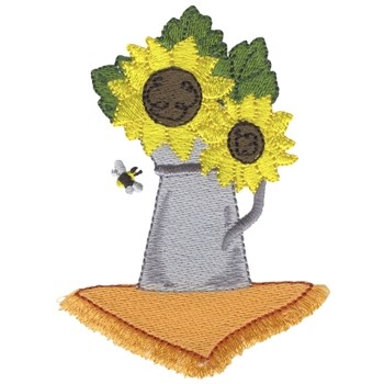Bee W/ Sunflowers Machine Embroidery Design