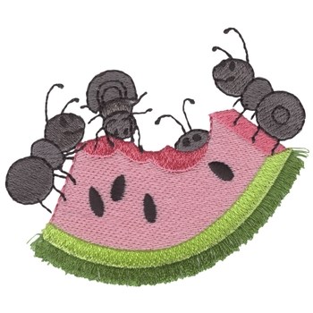 Watermelon With Ants Machine Embroidery Design