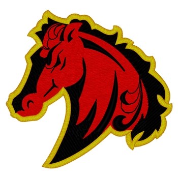 Mustang Head Machine Embroidery Design