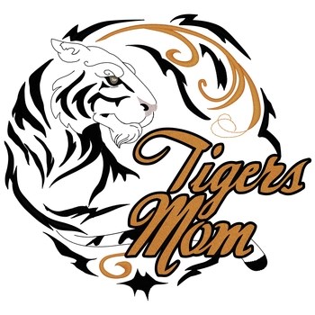 Tigers Mom - Swirl Circle Machine Embroidery Design