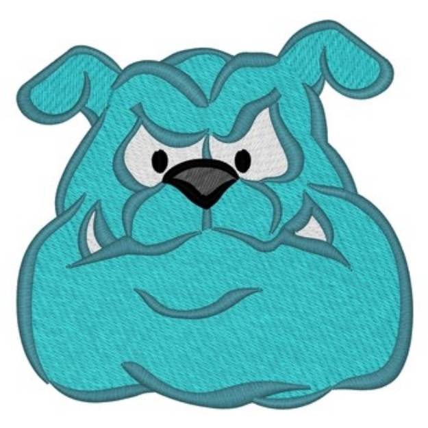 Picture of Teal Bulldog Head Machine Embroidery Design