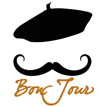 Bon Jour - Moustache Machine Embroidery Design