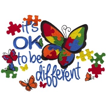 Butterfly Autism Machine Embroidery Design