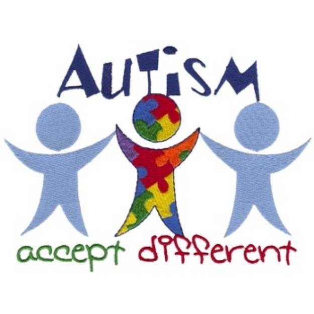 Picture of Autism Accept Different Machine Embroidery Design