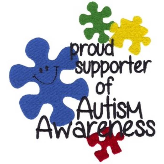 Picture of Autism Awareness Puzzle Machine Embroidery Design