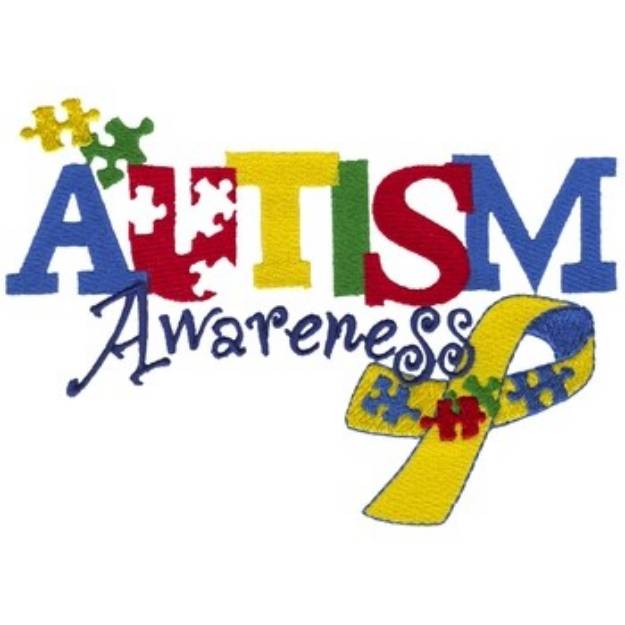 Picture of Autism Awareness Machine Embroidery Design