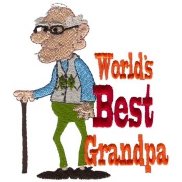 Picture of Worlds Best Grandpa Machine Embroidery Design