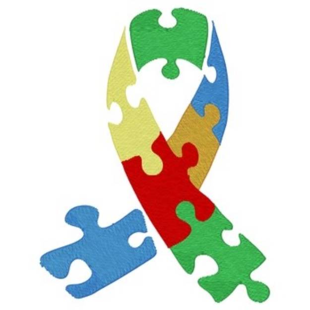 Picture of Autism Ribbon Machine Embroidery Design