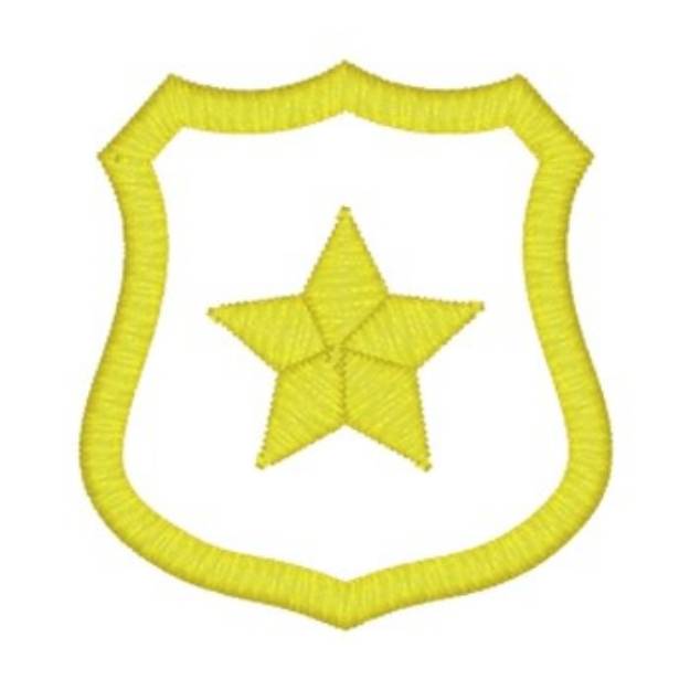 Picture of Yellow Star Badge Machine Embroidery Design