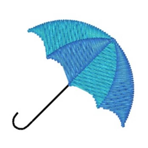 Picture of Blue Umbrella Machine Embroidery Design