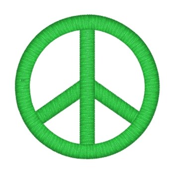 Green Peace Sign Machine Embroidery Design