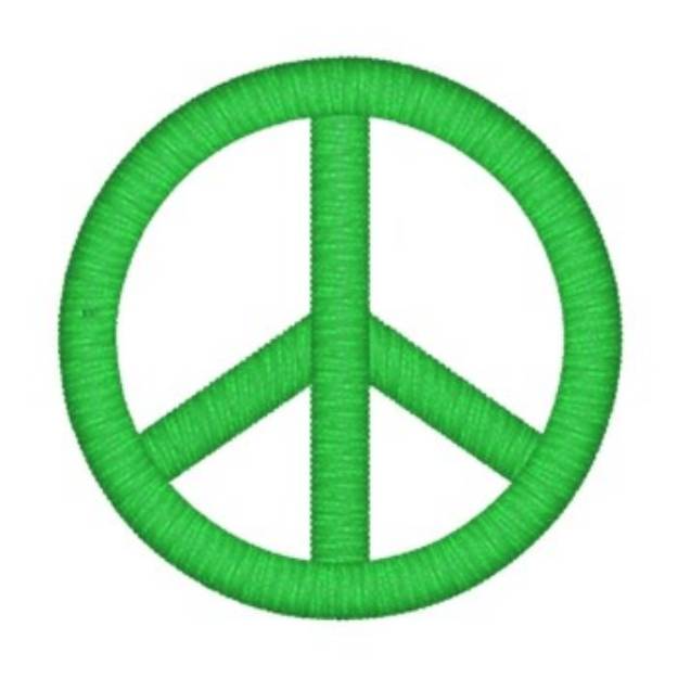Picture of Green Peace Sign Machine Embroidery Design