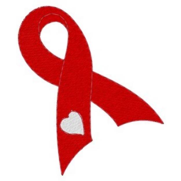 Picture of Heart Disease Awareness Ribbon Machine Embroidery Design