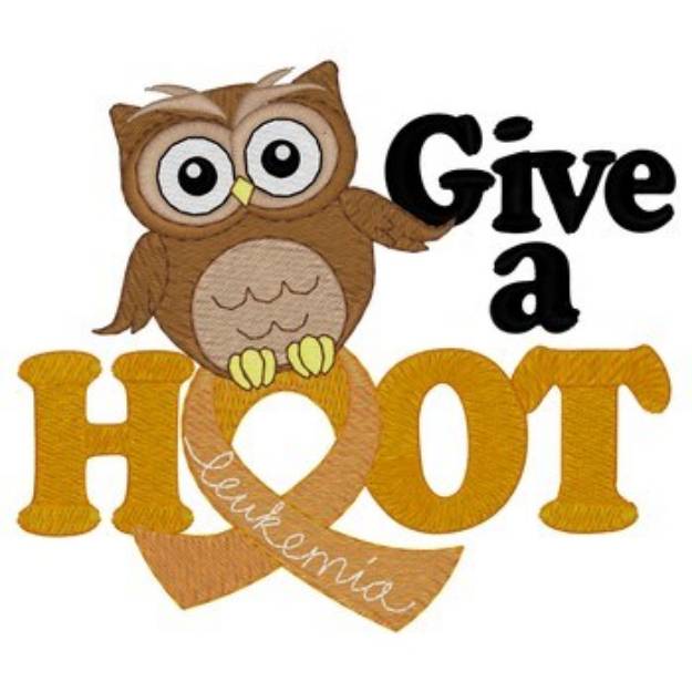 Picture of Give A Hoot - Leukemia Machine Embroidery Design