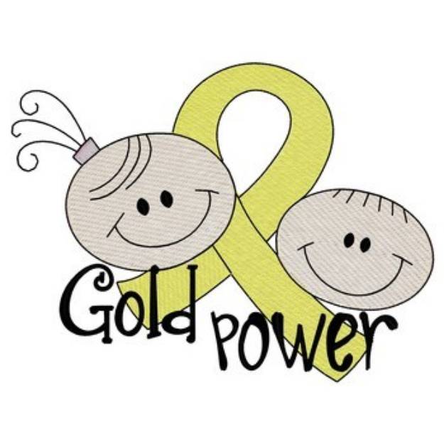 Picture of Gold Power Awareness Machine Embroidery Design