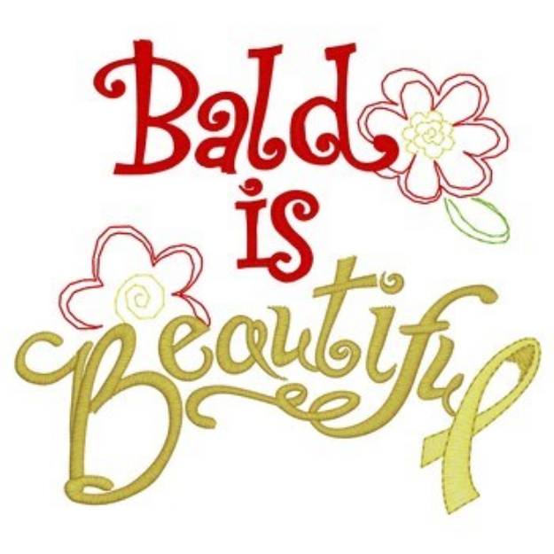 Picture of Bald Is Beautiful Machine Embroidery Design