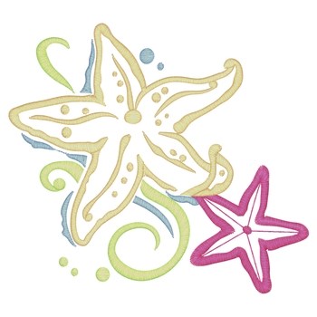 Pretty Starfish Machine Embroidery Design