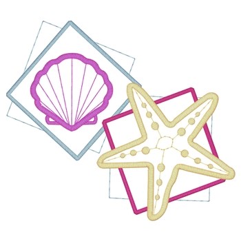 Seashell & Starfish Machine Embroidery Design