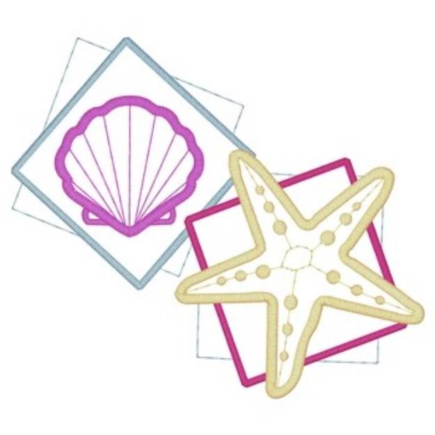 Picture of Seashell & Starfish Machine Embroidery Design