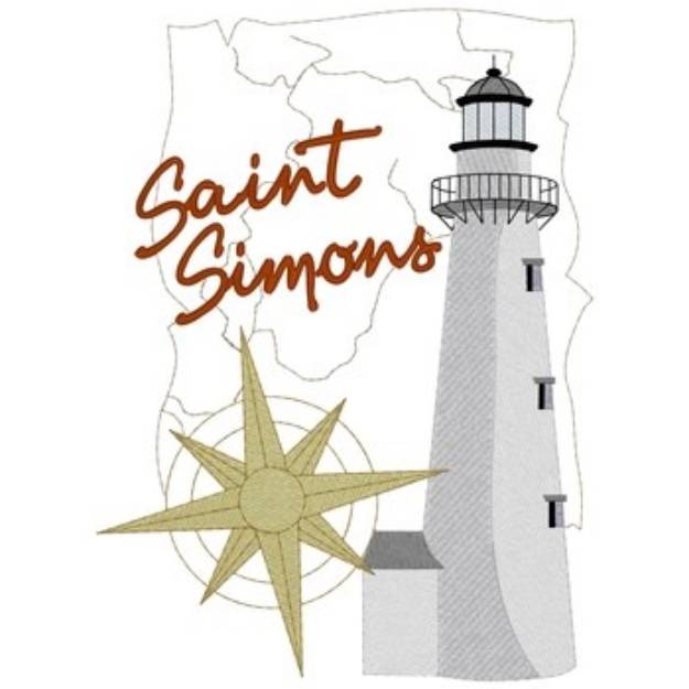 Picture of Saint Simons Lighthouse Machine Embroidery Design