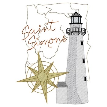 Saint Simons Lighthouse Machine Embroidery Design