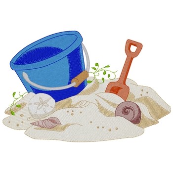 Sand Pail And Shovel Machine Embroidery Design