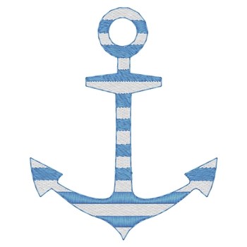 Two Color Striped Anchor Machine Embroidery Design
