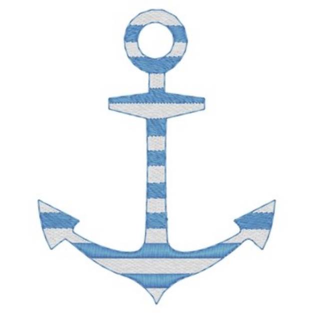 Picture of Two Color Striped Anchor Machine Embroidery Design