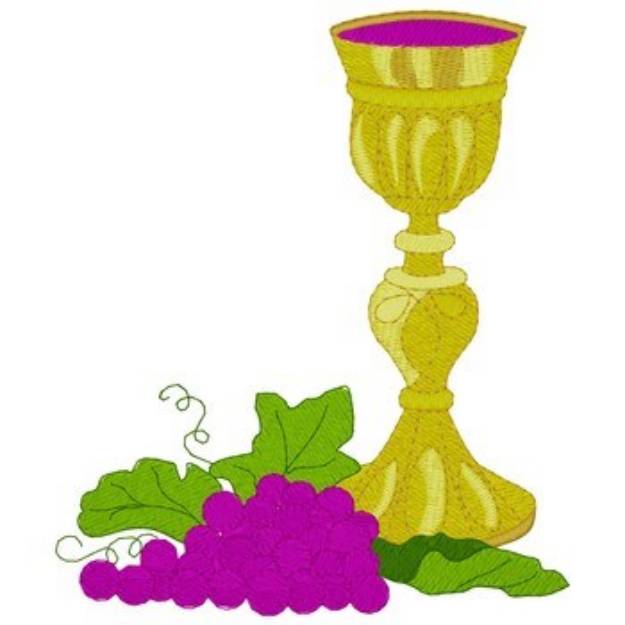 Picture of Grapes & Chalice Machine Embroidery Design