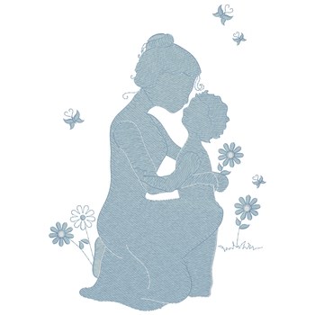 Mother & Child Machine Embroidery Design