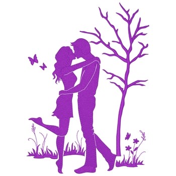 Couple Kissing Machine Embroidery Design