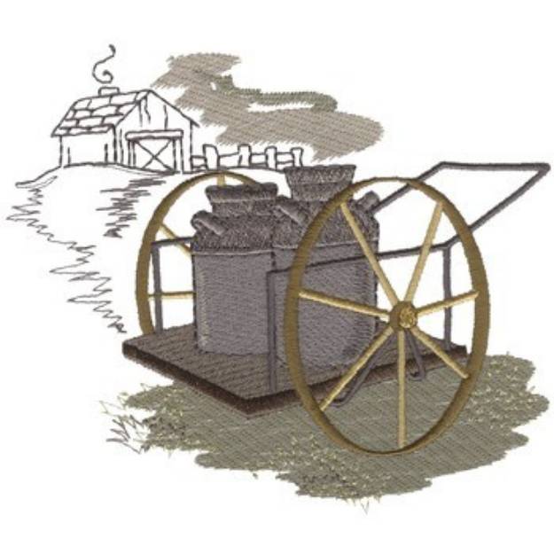 Picture of Milk Cart Machine Embroidery Design