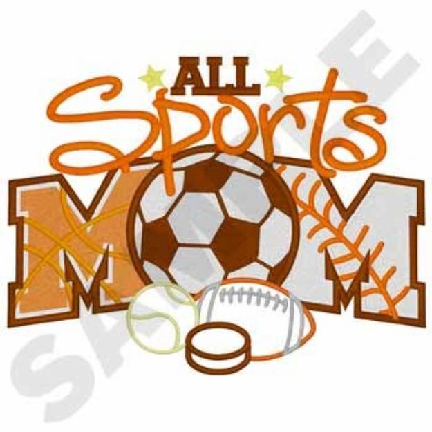 Picture of All Sports Mom Machine Embroidery Design