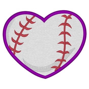 I Love Baseball Machine Embroidery Design