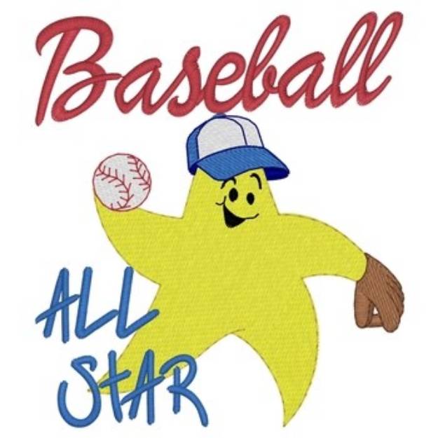 Picture of Baseball All Star Machine Embroidery Design